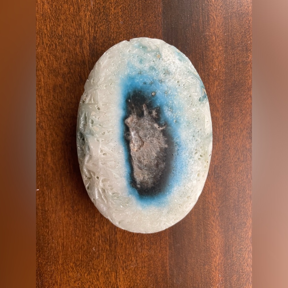 Blue Ice Glacierite Palm Stone